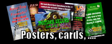 Flyers, schedules, posters, business cards, postcards, ....